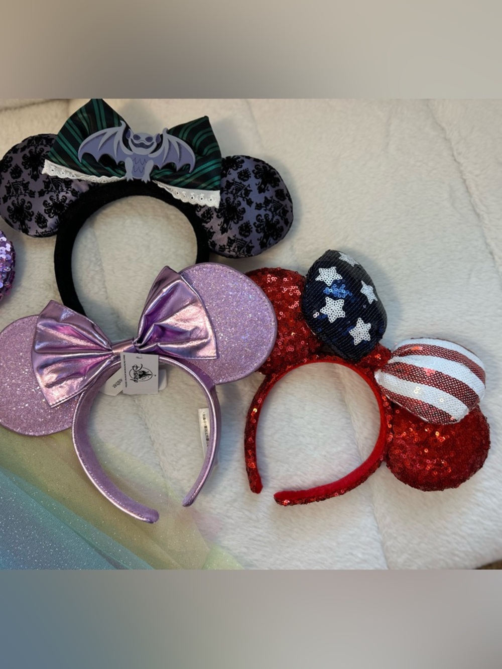 Lot of 6 Authentic Disney Parks Ears Like new or NWT Haunted Mansion, Lilac - Picture 4 of 7